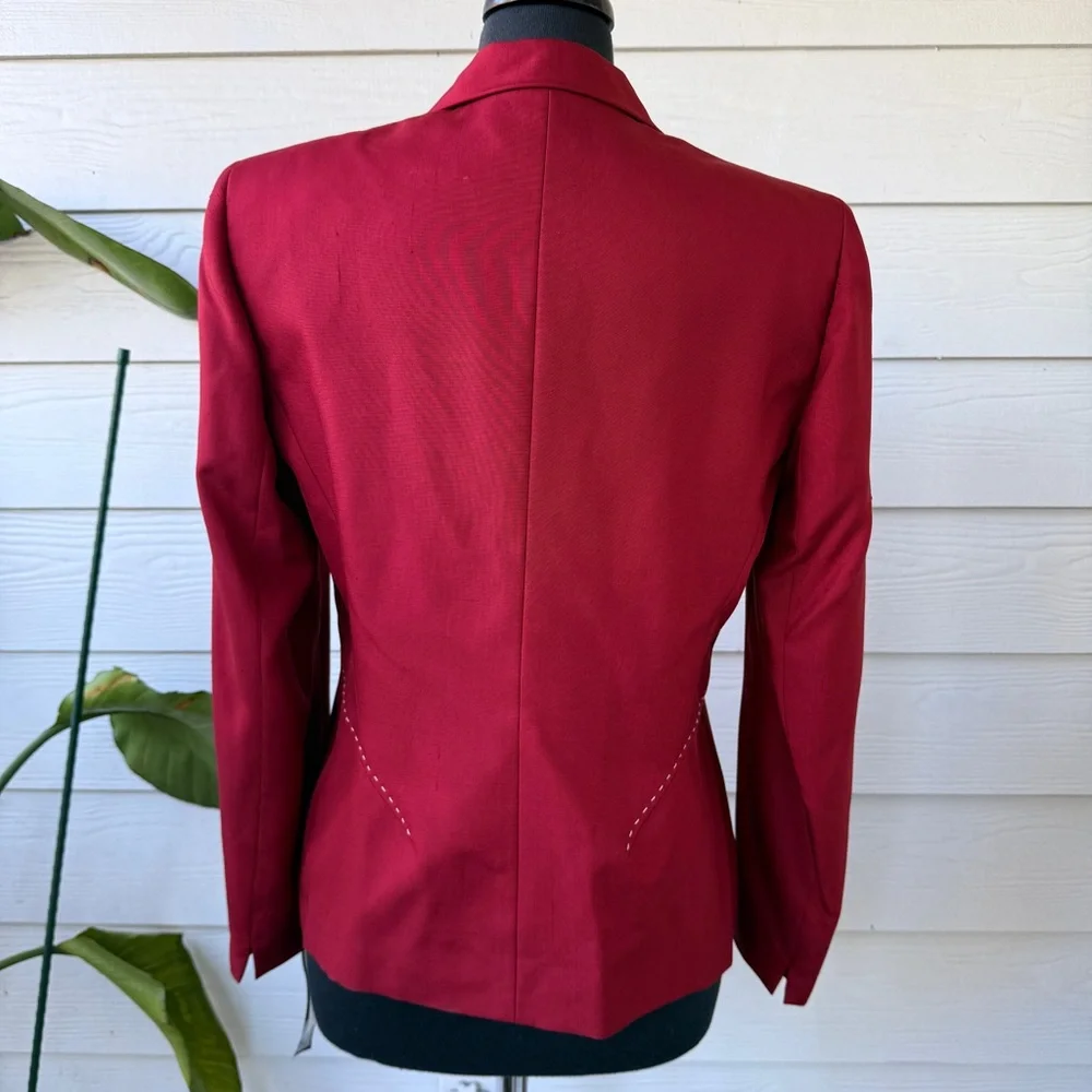 Kasper 100% Silk Red Suit Blazer –‎ Size 10 (BNWT) - Picture 2 of 12
